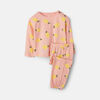 RISE Little Earthling Button Pant Mid Pink Lemon Print