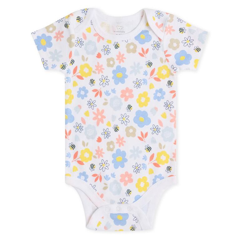 Koala Baby 4 Pack Short Sleeve Bodysuit White
