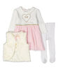 Bonjour Bebe - Girls 3 Piece Dress Set : Heart - 12-18 Months