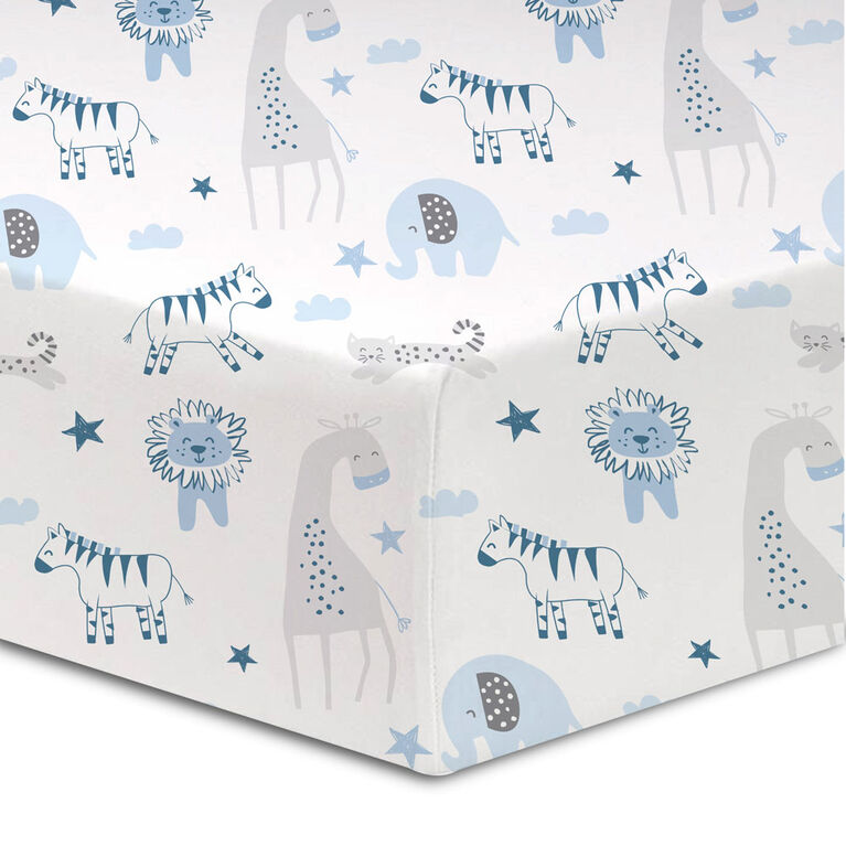 Koala Baby - Paquet de 1 drap de lit de bébé Safari en flanelle