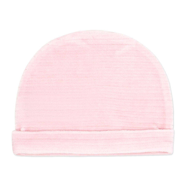 Rock a Bye Baby  Girl's 5 Piece Ribbed Velour Set: Pink Bear 3-6M