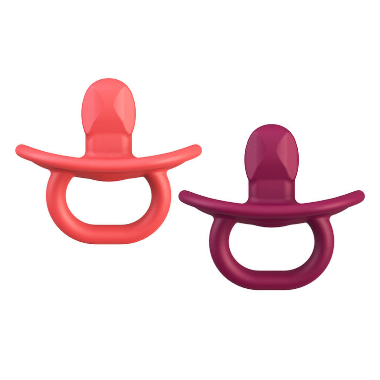 Boon JEWL Orthodontic Silicone Pacifier Stage 1 - 2 pack - Pink