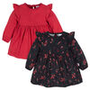 Gerber Childrenswear - 2 Pack Babydoll Dress - Girl - Holly Berries 12 months