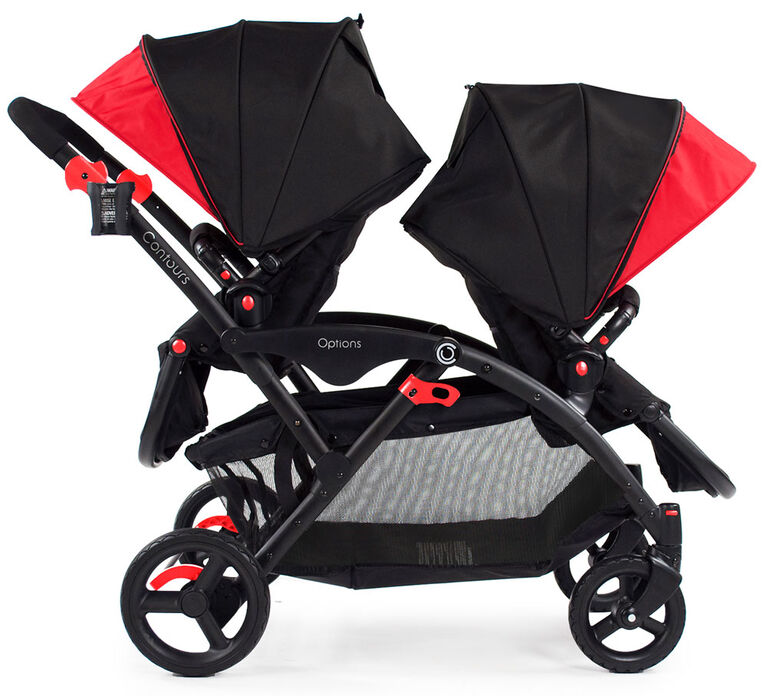 Contours Options Tandem Stroller - Black/Red - R Exclusive