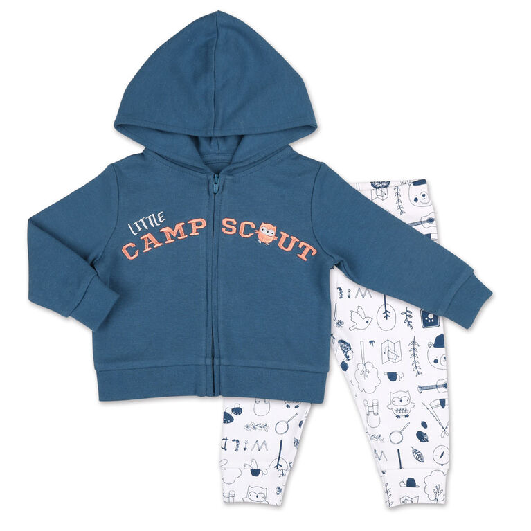 Ensemble 2 pièces Koala Baby « Nature’s Calling » - combinaison à manches courtes et pantalon de sport imprimé, 6-9 Mois