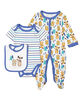Baby Mode 3 Piece Coverall Set: Navy Woodland Friends