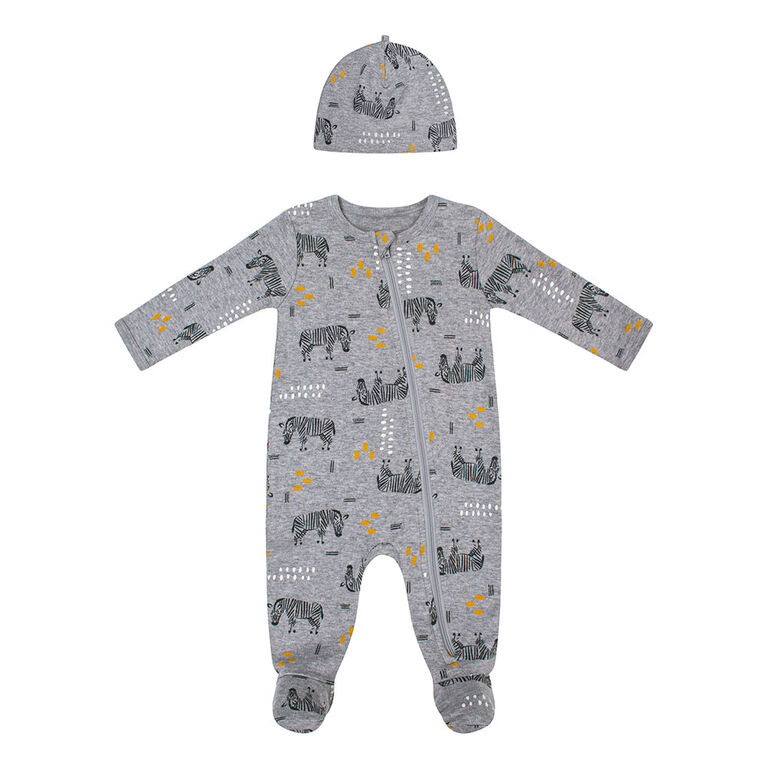 PL Baby Safari Dormeuse et Bonnet en Tricot Gris NB