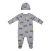 PL Baby Safari Baby Sleeper & Knit Hat  Heather Grey NB