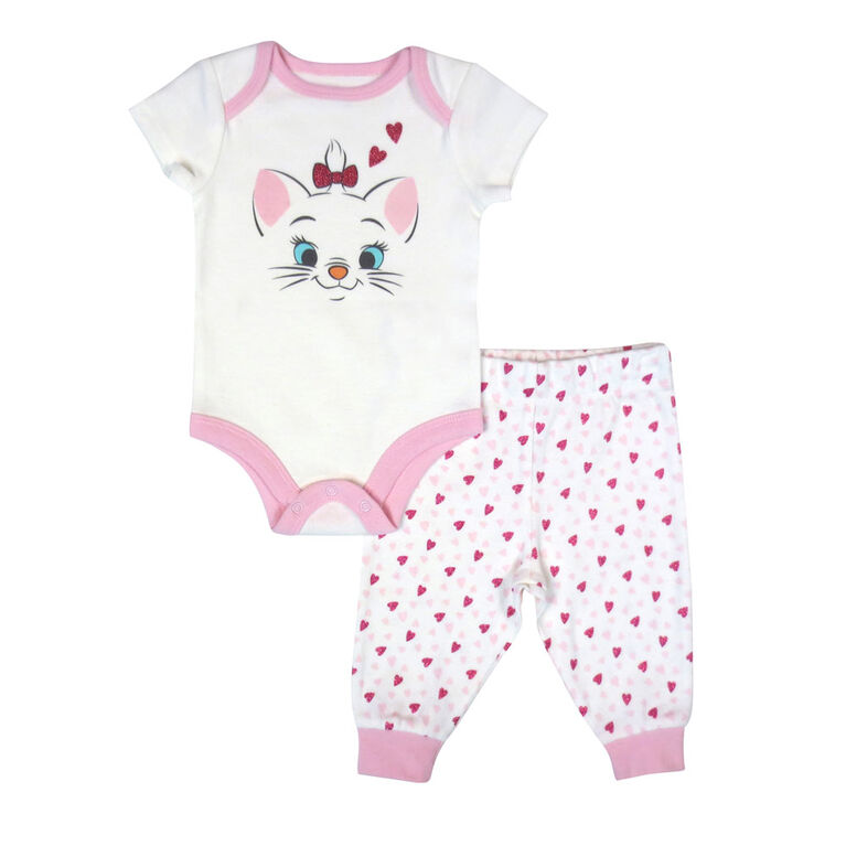 Disney Marie 2 pc bodysuit and pant set - Pink, 6 Months