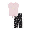 PUMA&nbsp;&ndash; Ensemble T-Shirt Mc Et Legging Capri Rose Pastel 0-3M