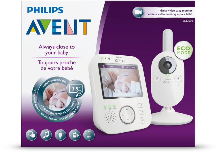 eel Bring Thoughtful Philips Avent Digital Video Baby Monitor, SCD630/37 | Babies R Us Canada