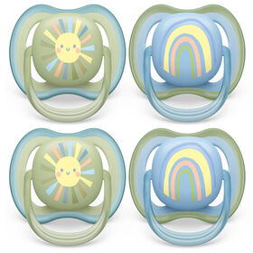 Avent Ultra Air Pacifier 0-6m sun /rainbow 4pk