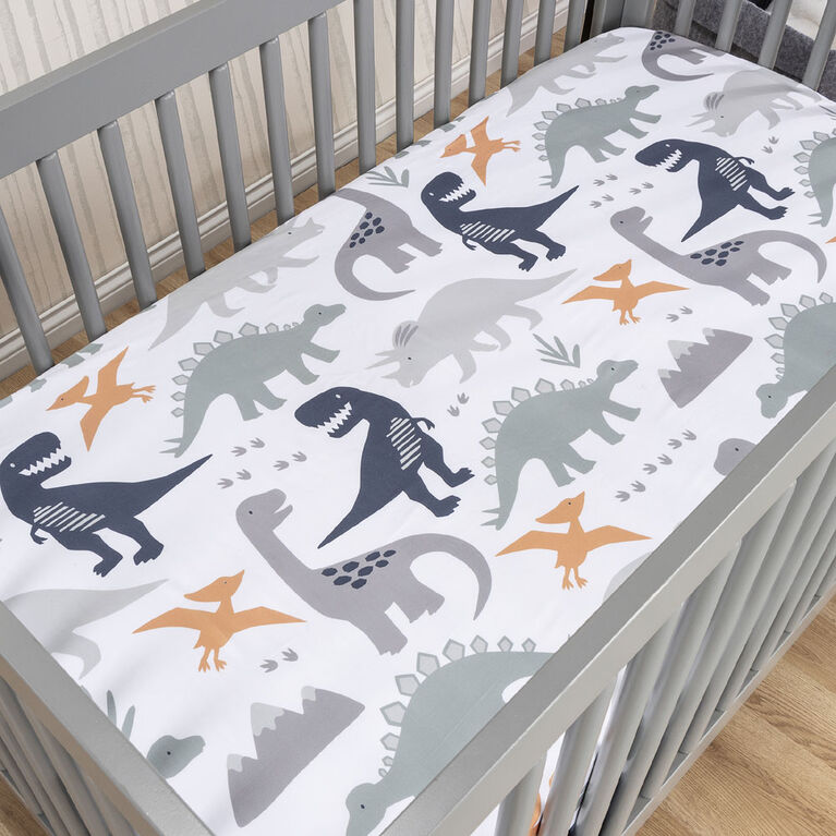 Prehistoric Dino 3 Piece Crib Bedding Set