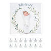 Lulujo - Babys 1St Year - Hello World Wreath Milestone Blanket