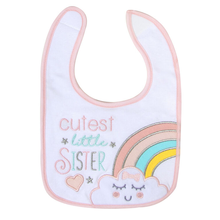 Baby Essentials - Cutest Little Sister Bib 3Pk
