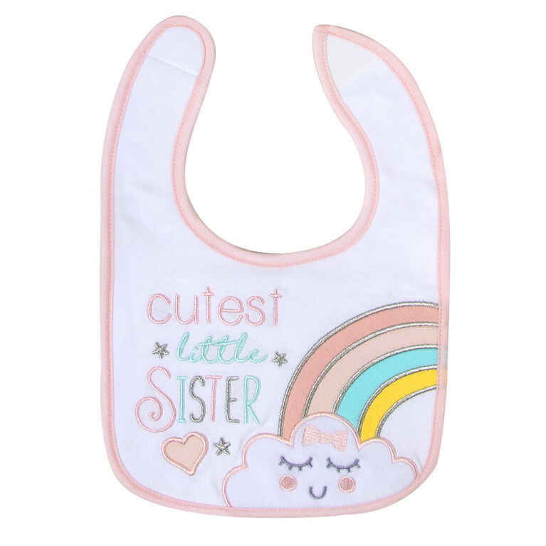 Baby Essentials - Cutest Little Sister Bib 3Pk