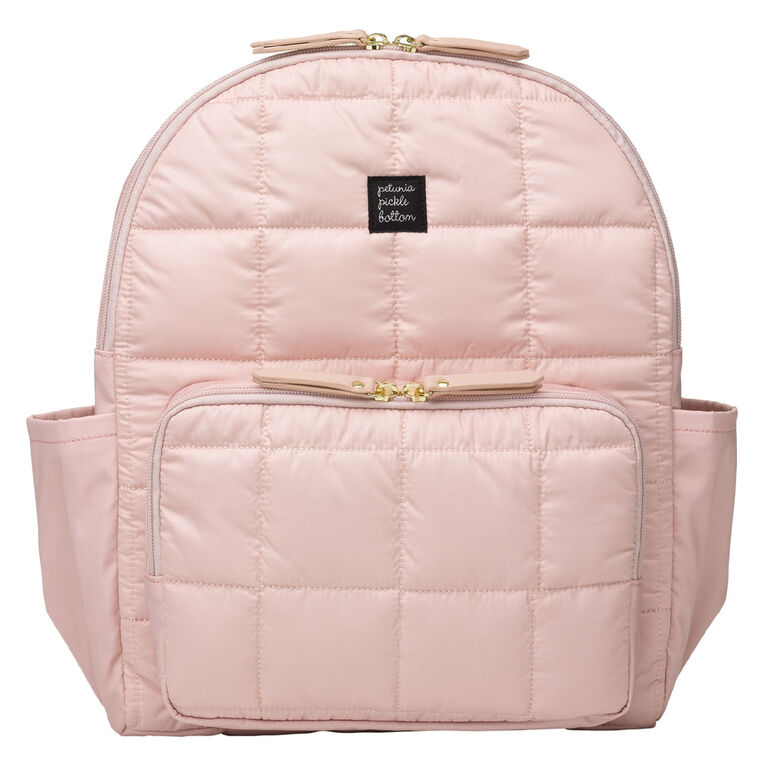 Petunia Pickle Bottom - District Backpack 5 Piece Set in Petal Pink - Quilted Backpack Diaper Bag - Baby, Infant, Toddler - Water Resistant - Antimicrobial Lining - Baby Shower Gift