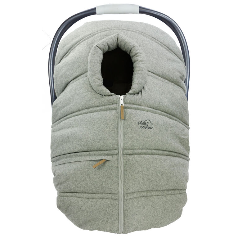 Housse hiver si&egrave;ge auto b&eacute;b&eacute; Petit Coulou - Laine gris p&acirc;le