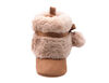 First Steps Chestnut Microsuede Pom Faux Fur Booties Size 1, 0-3 months