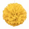 Yellow Solid 16" Hanging Tissue Decoration
