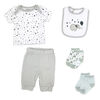 Tendertyme Unisex 5 Piece Grey Elephants and Balloons Layette Box Set 0-3M