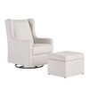 Lennox Glider Swivel with Storage Ottoman Luca Cream