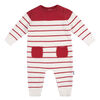 Gerber Childrenswear - 1 Pack Pull Knit Romper - Rouge + Blanc Nouveau-né