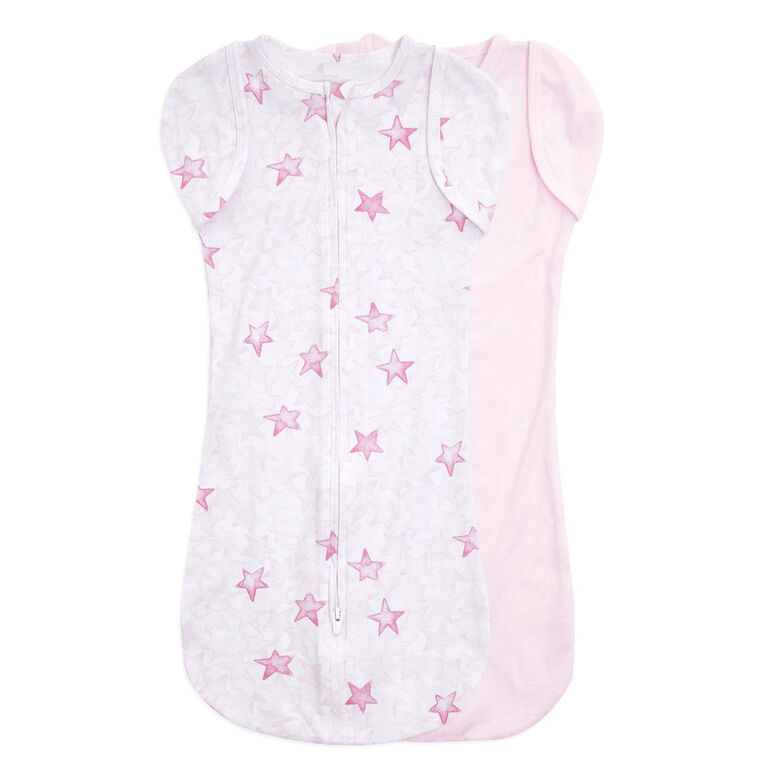 Aden + Anais Twinkling Stars Pink 2 pack Snug Swaddle  0-3 mois