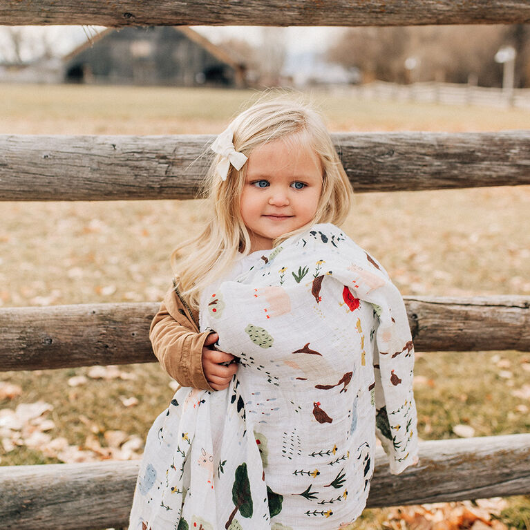 Red Rovr-Organic Cotton Muslin Swaddle Blanket - Family Farm