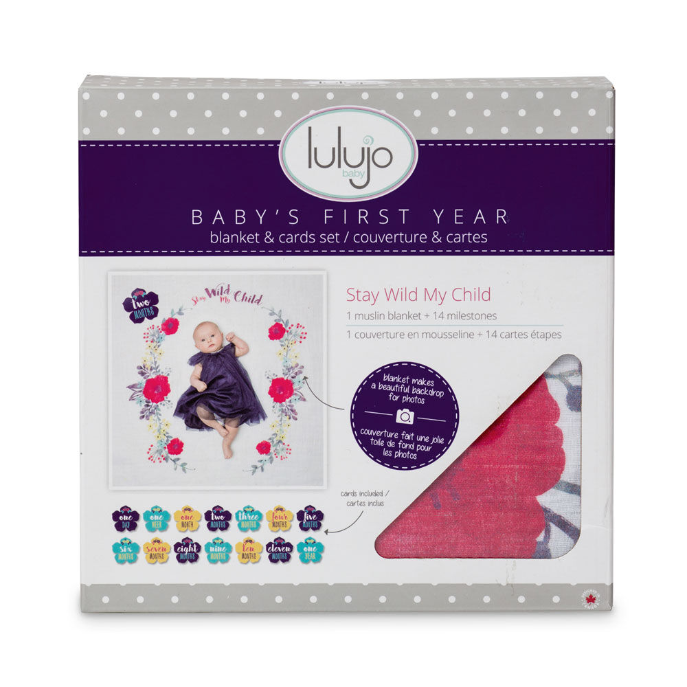 Lulujo Babys 1st Year Stay Wild My Child Gift
