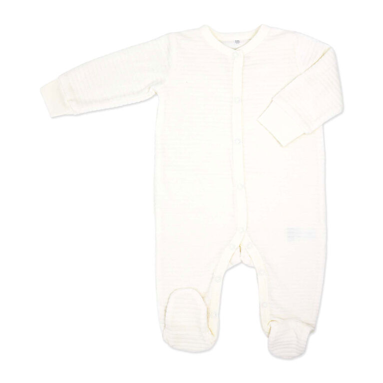 Rock a Bye Baby 5 Piece Ribbed Velour Set: White Giraffe 0-3M