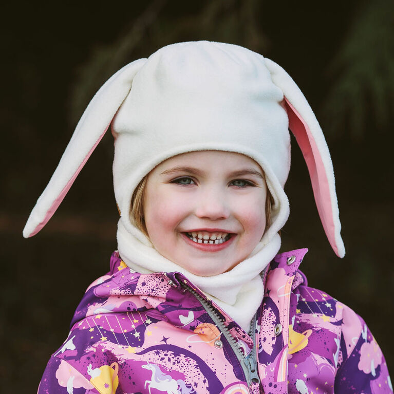 Chapeaux Animaux en Polaire pour Enfants | Lapin Cr&egrave;me - G (2-5A)