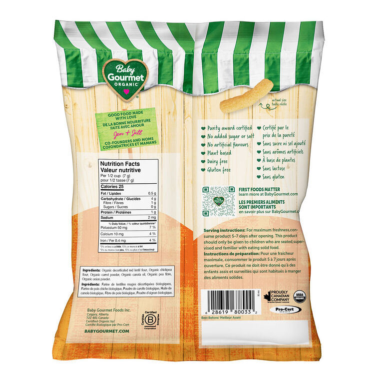 Baby Gourmet Organic Puffed Carrot Sticks