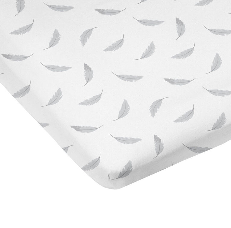 Kushies Flannel Playard Sheet - Grey Feather