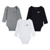 Nike 3 Pack Long Sleeve Bodysuit - Grey