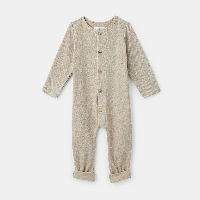 long sleeved ribbed romper