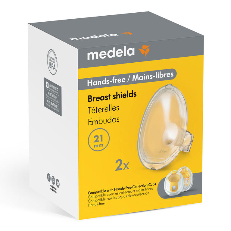 Téterelles mains-libres 24mm de Medela, à utiliser avec les collecteurs mains libres, emballage de 2 téterelles (Or Qté 2)