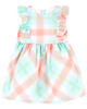 Carter's Plaid Flutter Dress Blue