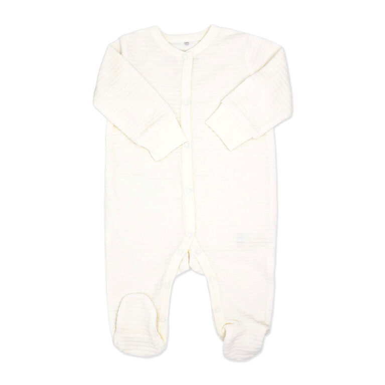 Rock a Bye Baby 5 Piece Ribbed Velour Set: White Giraffe 0-3M