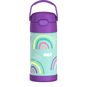 Bouteille d'eau FUNtainer avec paille, Rainbows, 12oz