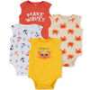 Koala Baby - Pack de quatre bodys sans manches couleur Jaune, NB