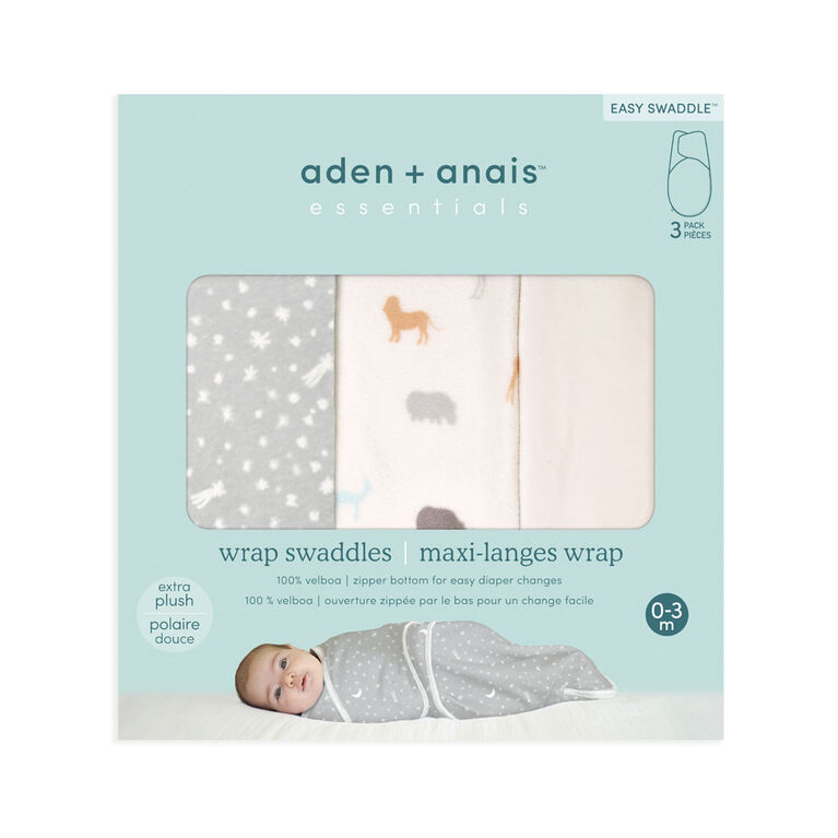Aden + Anais Essentials 3-Pack Easy Swaddle Wrap Wild Prairie 0-3 M