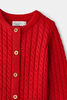 RISE Little Earthling Cable Knit Cardigan Red
