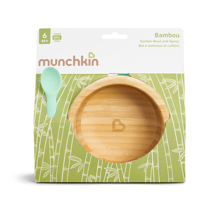 Bol et cuillère à ventouse Bambou