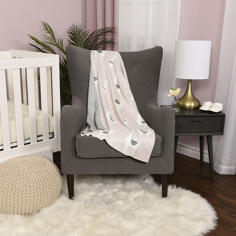 Baby's First by Nemcor Cotton Knit Baby Blanket, Llama