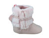 First Steps Blush Pink with Ombre Faux Fur Girls Booties Size 1, 0-3 months