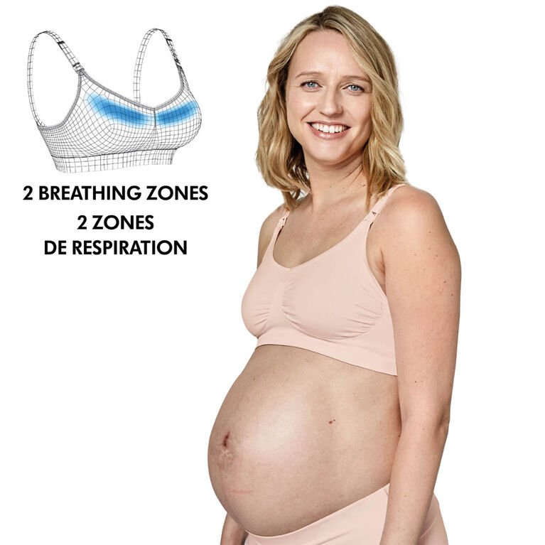 Medela Keep Cool Sleep Bra | Seamless Maternity & Nursing Sleep Bra with  Full Back Breathing Zone and Soft Touch fabric OM