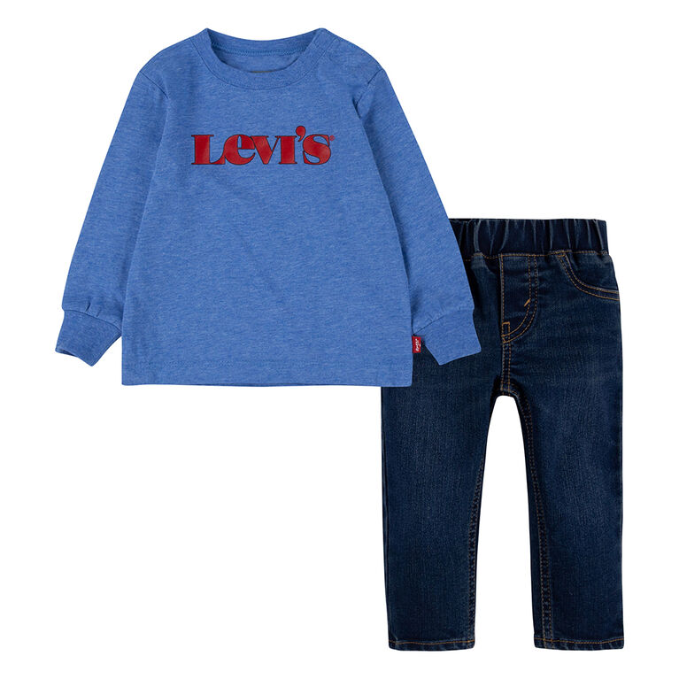 Ensemble T-shirt et Jeans Levi's - Bleu - Taille 12 Mois