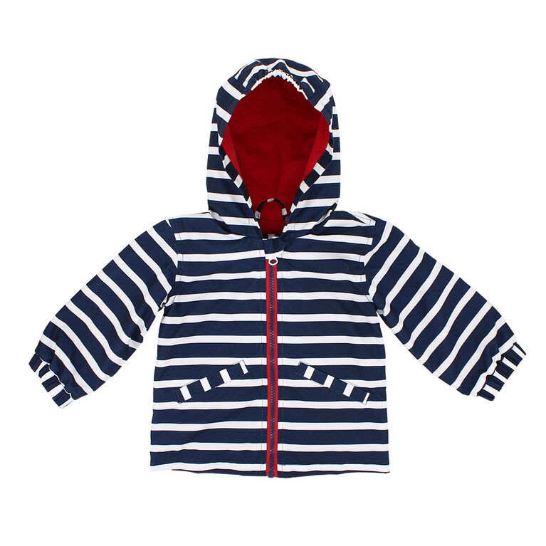 Northpeak Baby Boys Fashion Jacket- Marine Blue Stripes - 24 Months