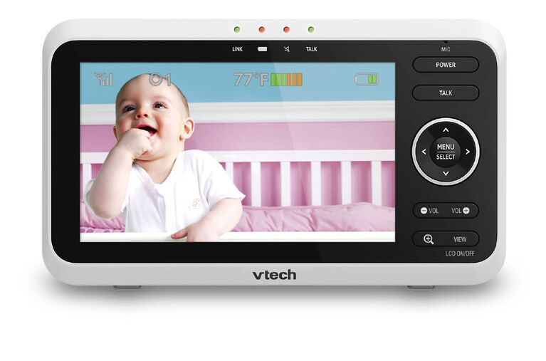 Moniteur vidéo numérique pour bébé de 5 po à 2 caméras avec vision nocturne  automatique VM350-2 - Blanc